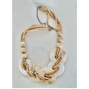 23” Pearlized shells with silver tone beads